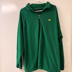 Vintage Masters Collection 1/4 Zip Pullover Green Embroidered Fleece Sweater XL